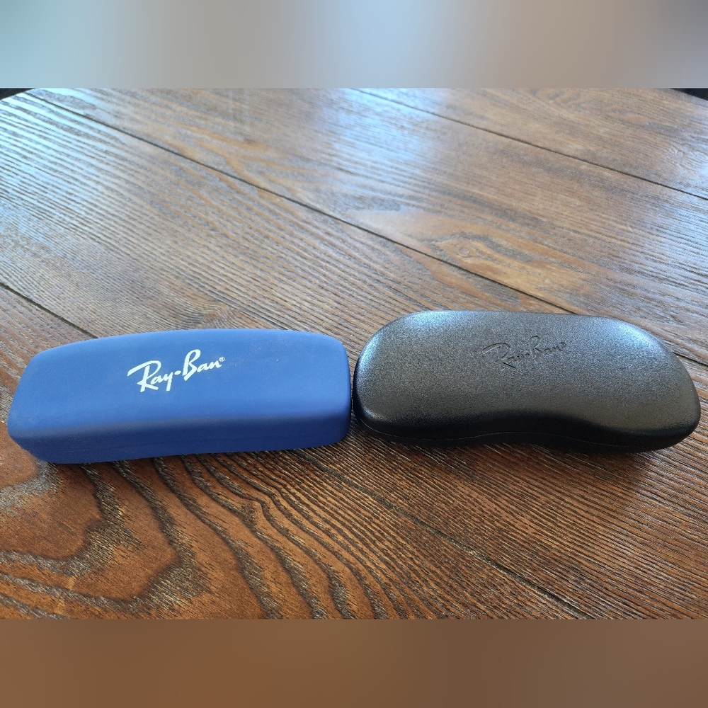 Ray-Ban Eyewear Glass Sunglass cases.  Black and Blue Children's sizes